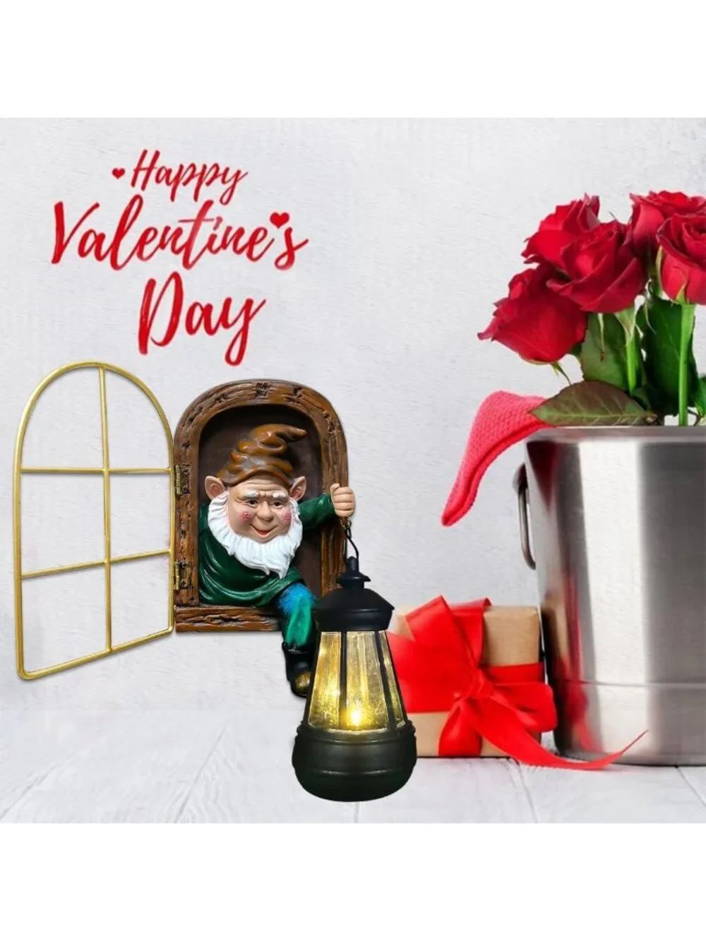 Whimsical Solar Lantern Gnome Statues - Outdoor Fairy Garden Decor & Halloween